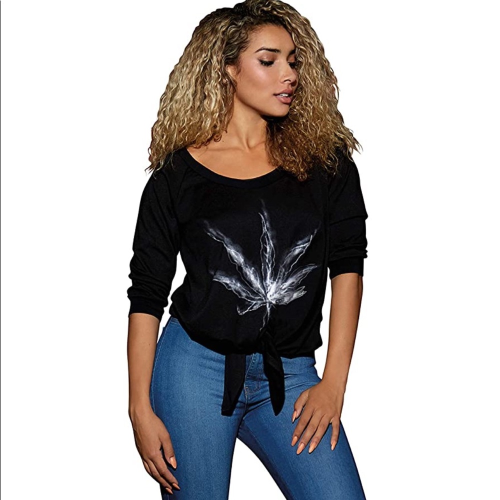 High Demand Oversized French Terry Tie-Front Sweatshirt